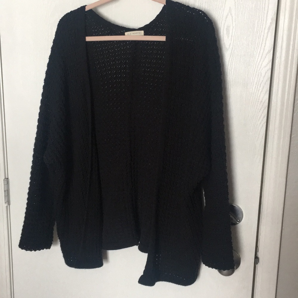 Cozy Black Knit Cardigan